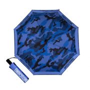 Зонт складной, автомат, система антиветер  MOSCHINO Camouflage Blue