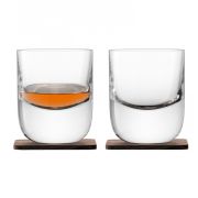 Набор стаканов для виски с деревянными подставками Renfrew  LSA International  коллекция Whisky 2 шт.